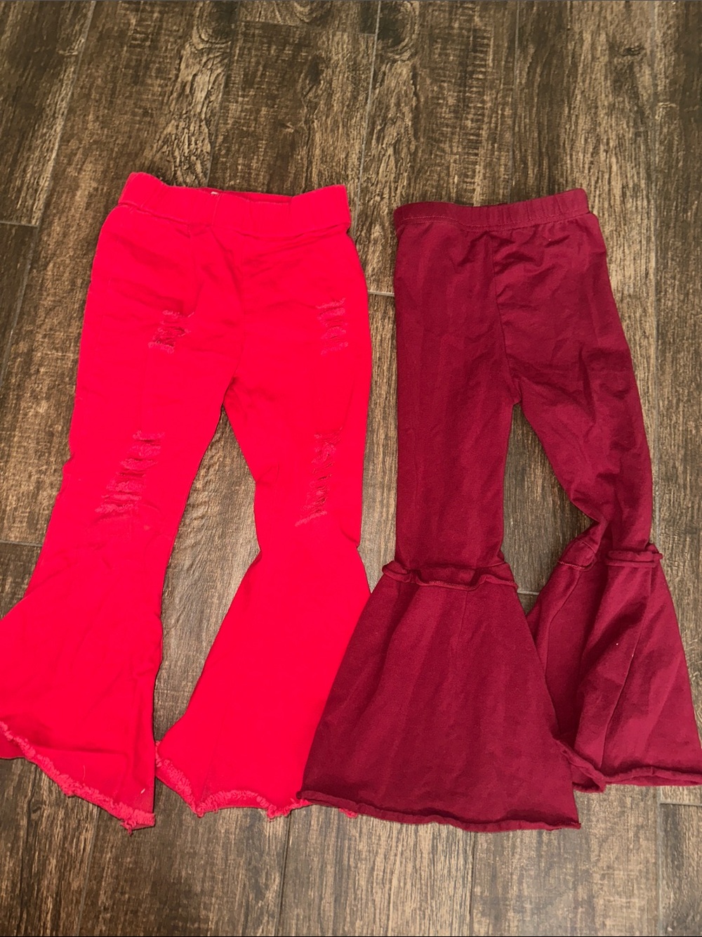 Kids Flare Pants - Red & Burgundy bundle